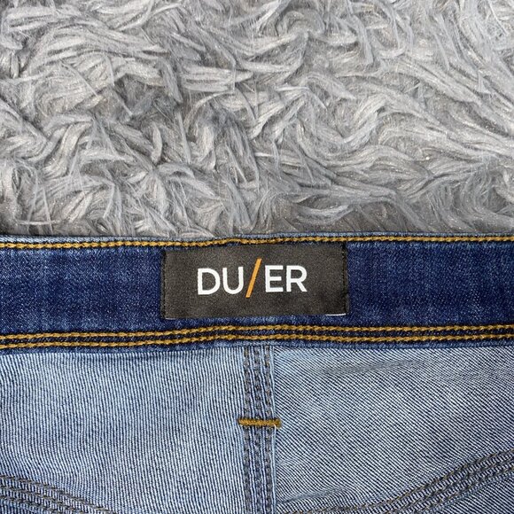 DU/ER L2X Relaxed Taper Pants Mens 34x32 Blue Stretch Performance Denim Jeans - Picture 7 of 9